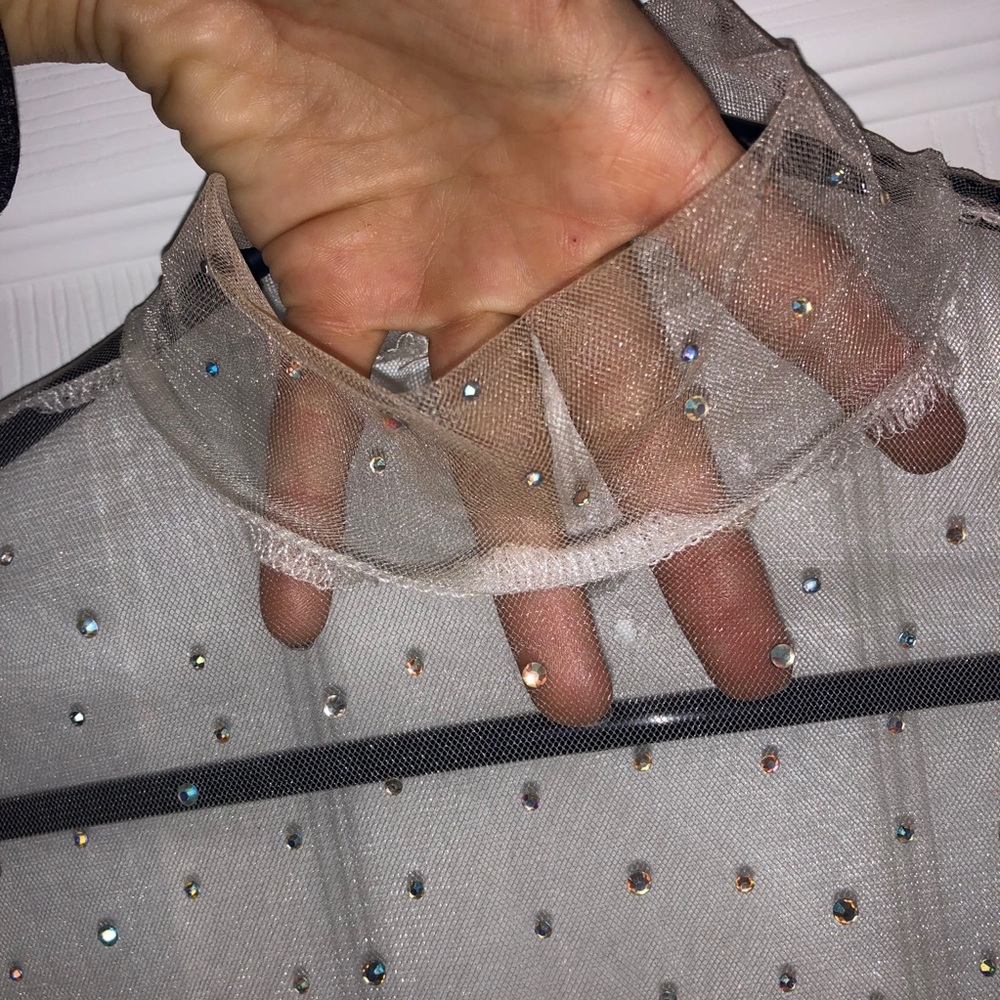 Sheer Rhinestoned Party Top - Picture 3 of 8